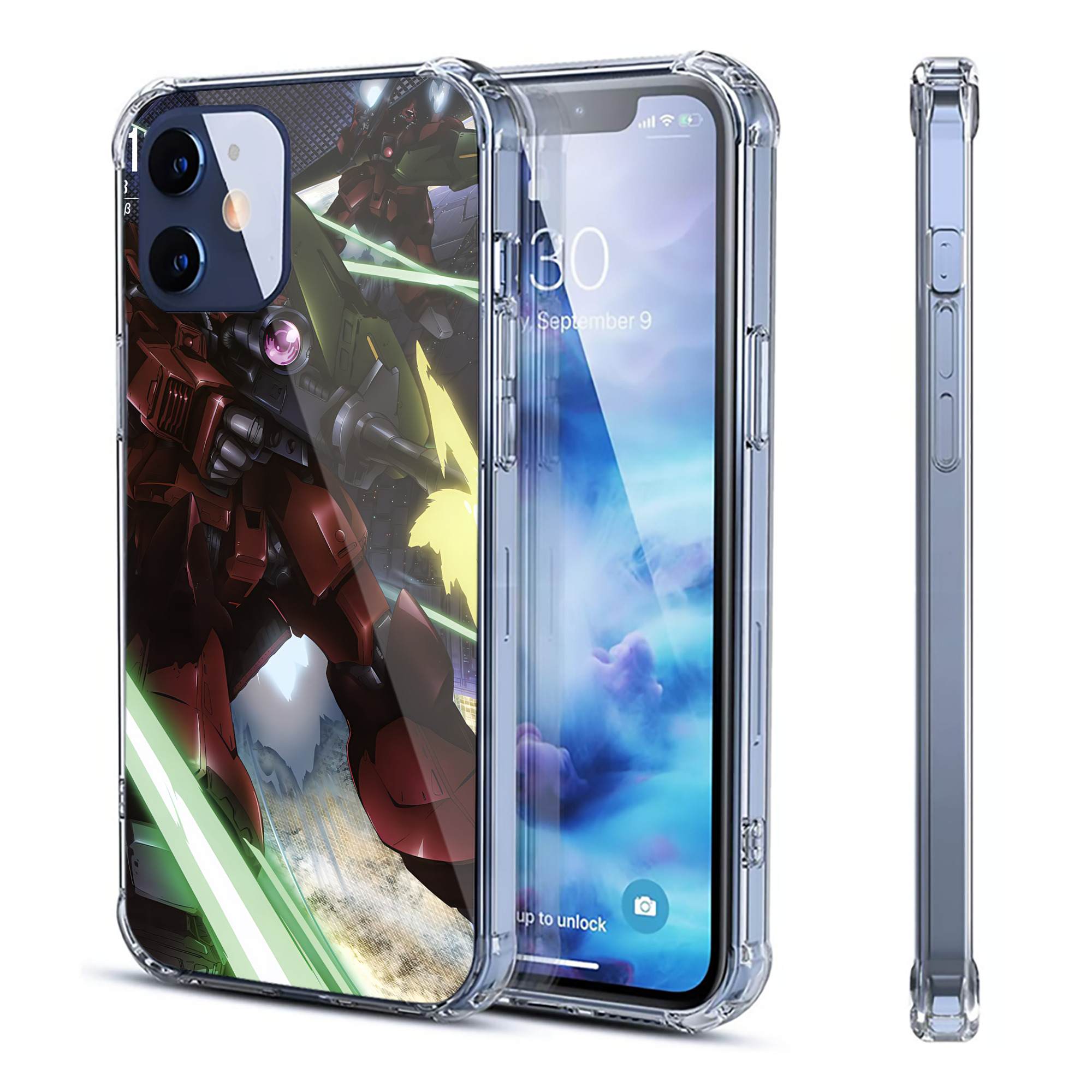 （画像用） 機動戦士ガンダム Mobile Suit Gundam 【iPhone 12シリーズ対応】透明スマホケース（クリアソフトケース）
